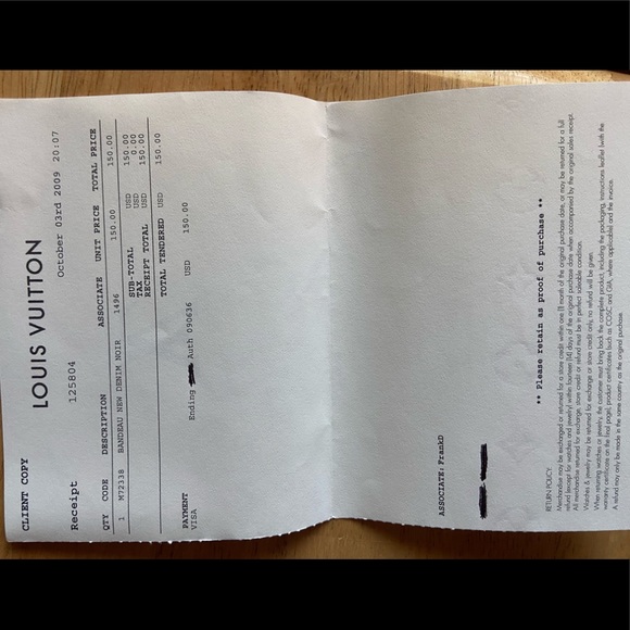 Louis Vuitton Denim Noir Bandeau - Picture 7 of 8